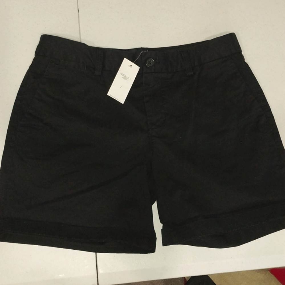 Banana Republic black cotton twill shorts NWT